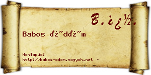 Babos Ádám névjegykártya