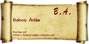 Babos Ádám névjegykártya