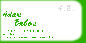 adam babos business card